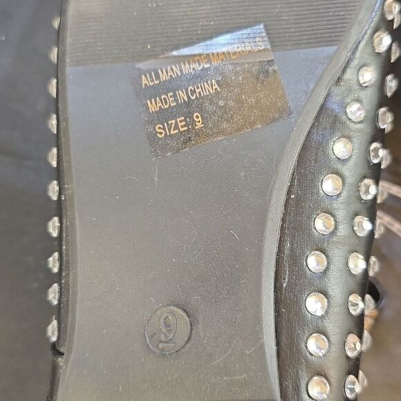 BRAND NEW WILD DIVA CRYSTAL RHINESTONE MARY JANE STUDDED BALLET FLATS - Picture 15 of 16